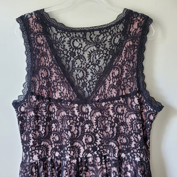 Trixxi Plus Black Lace Dress 20W Sleeveless Feminine Party Cocktail Romantic - Picture 9 of 13